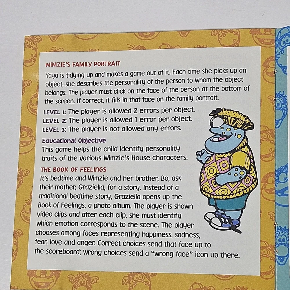 Wimzie's House Play Along‎ With Wimzie Kids Computer PC Game 1999 CD-ROM Vintage